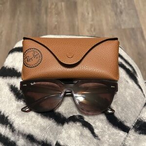 Ray-Ban Brown Frame Sunglasses with Tan Leather Case